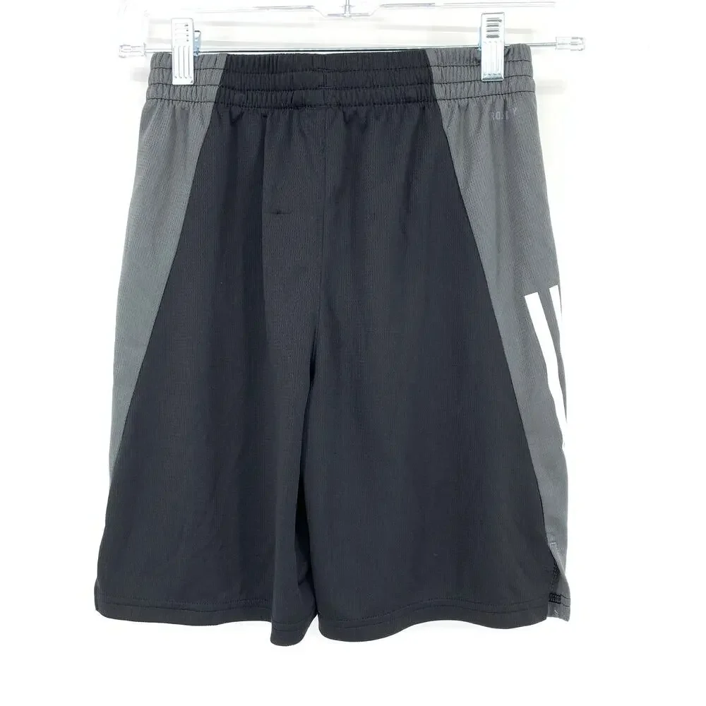 Adidas Basketball Shorts Boys Size Medium Black Gray Logo